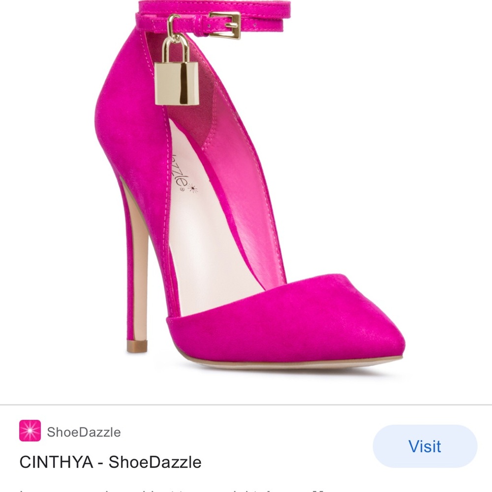 Magenta heels with cute padlock